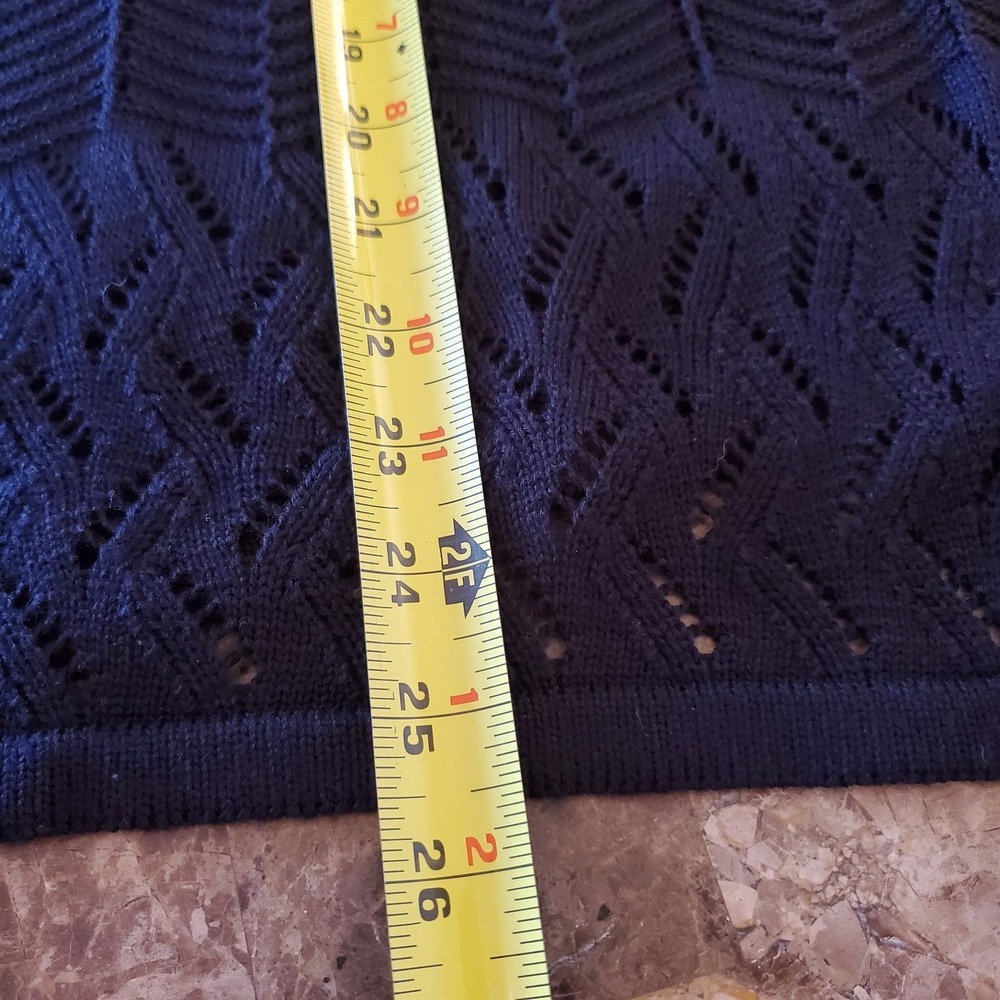 Cyrus Woman sz 2X black open front knit short slv cardigan topper career casual - Picture 7 of 9
